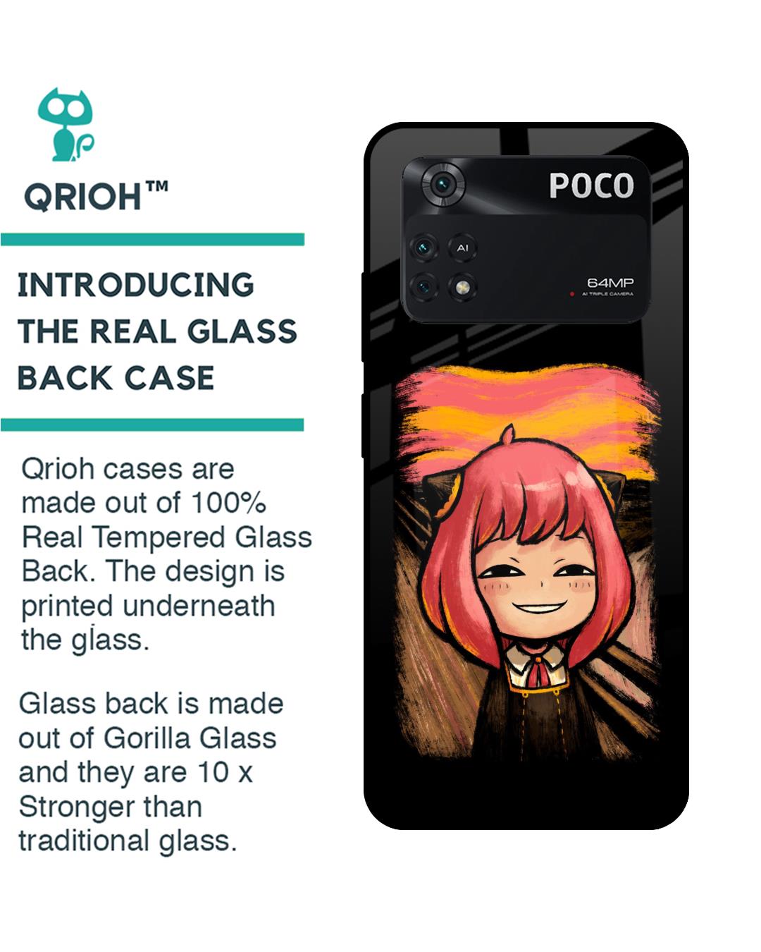 Shop Spy X Family Premium Glass Case for Poco M4 Pro(Shock Proof, Scratch Resistant)-Back
