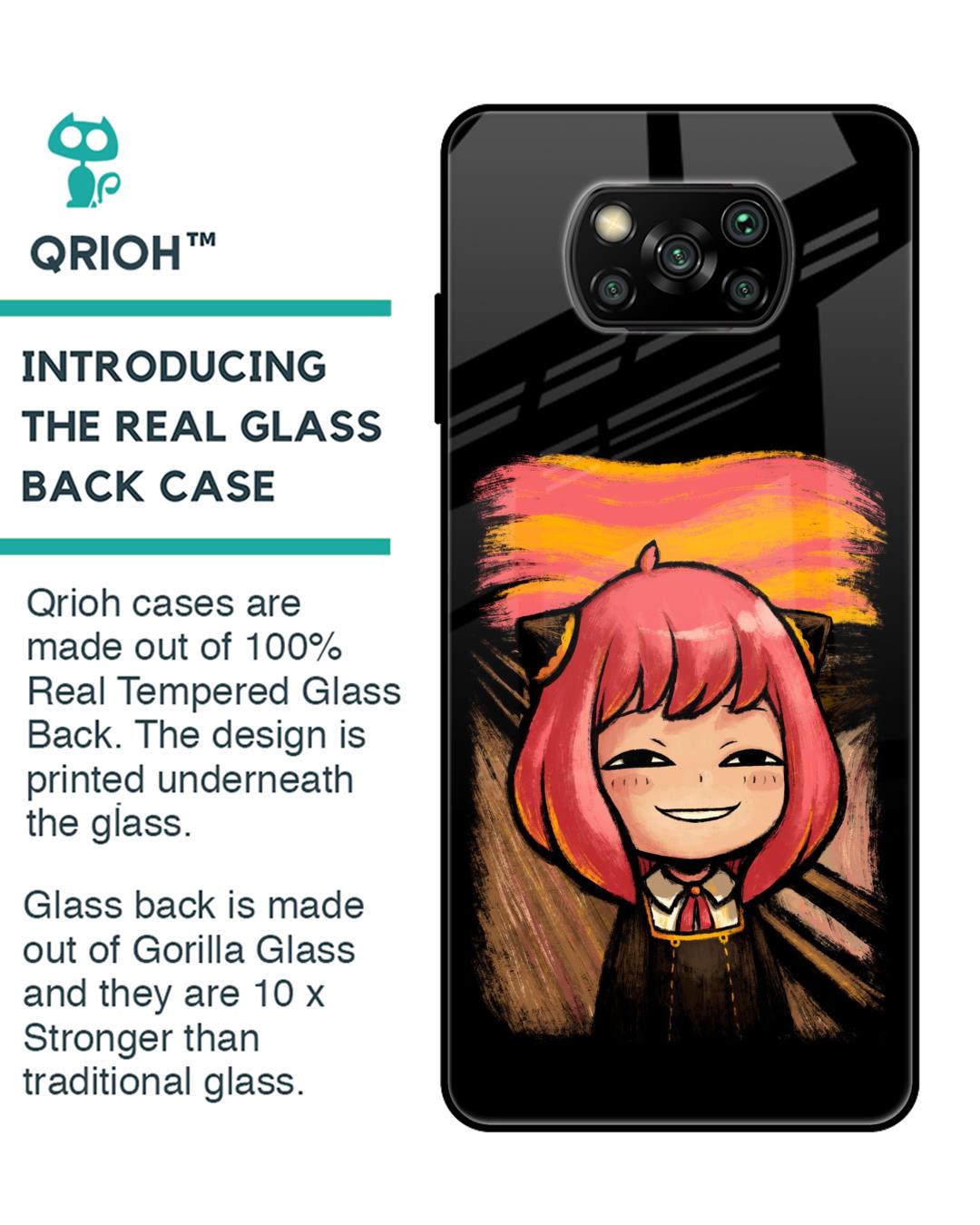 Shop Spy X Family Premium Glass Case for Xiaomi Poco x3 (Shock Proof, Scratch Resistant)-Back