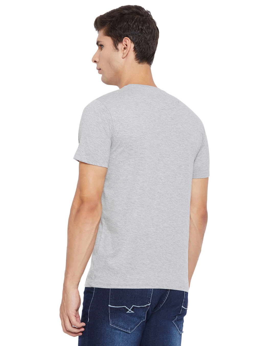 Shop Star Wars Round Neck Short Sleeves Graphic Print T Shirt   Grey-Back