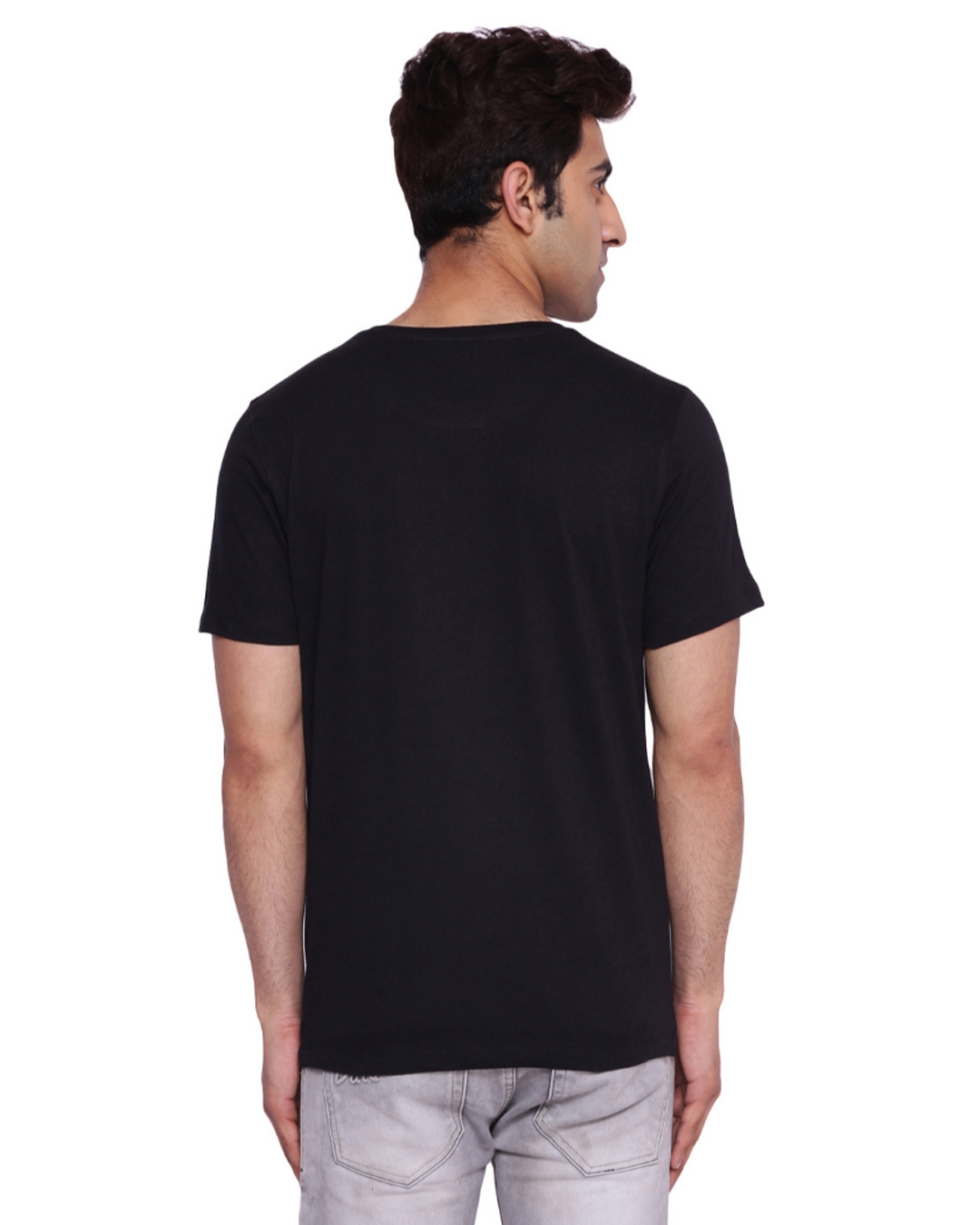 Shop Star Wars Round Neck Short Sleeves  T Shirt   Black-Back