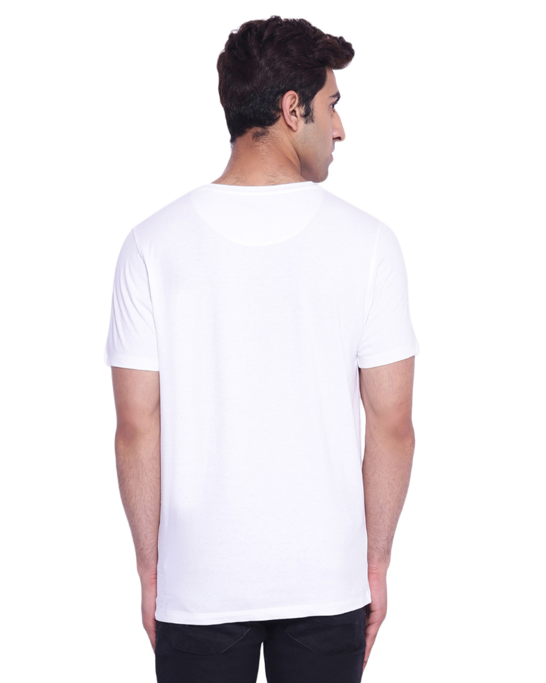 Shop Star Wars Round Neck Short Sleeves  T Shirt   White-Back