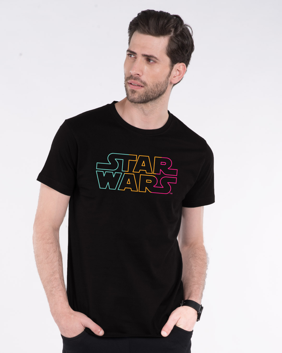 Shop Star Wars Colorful Half Sleeve T-Shirt (SWL)-Back