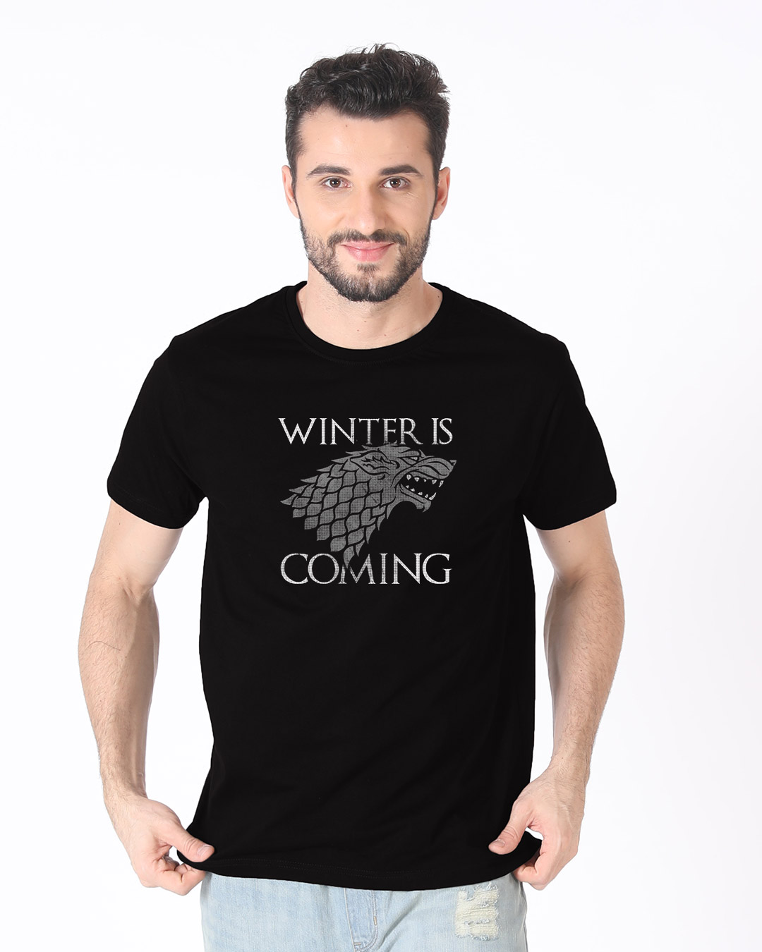 Shop Stark Winter Is Coming Half Sleeve T-Shirt (GTL)-Back
