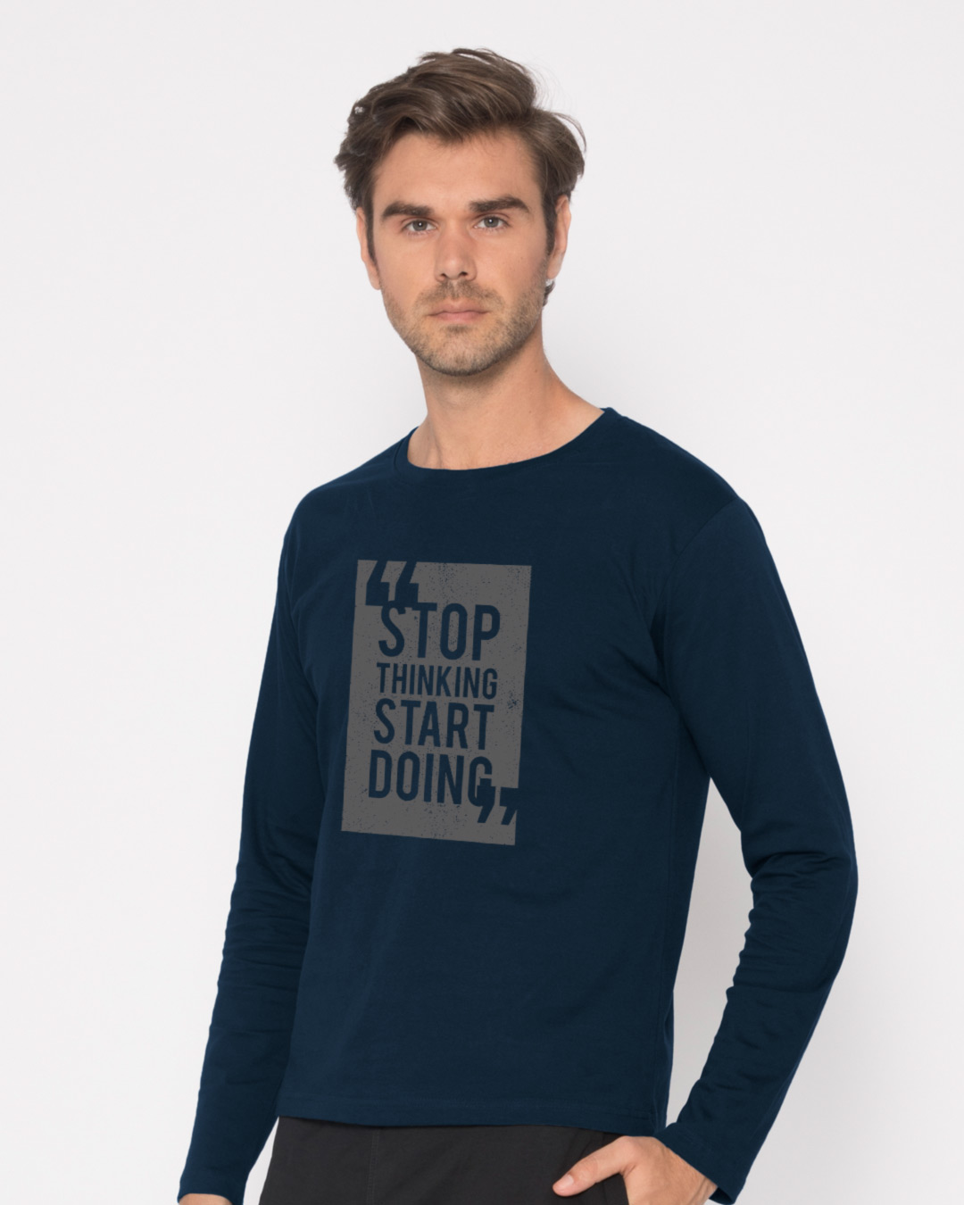 Shop Start Doing Full Sleeve T-Shirt-Back
