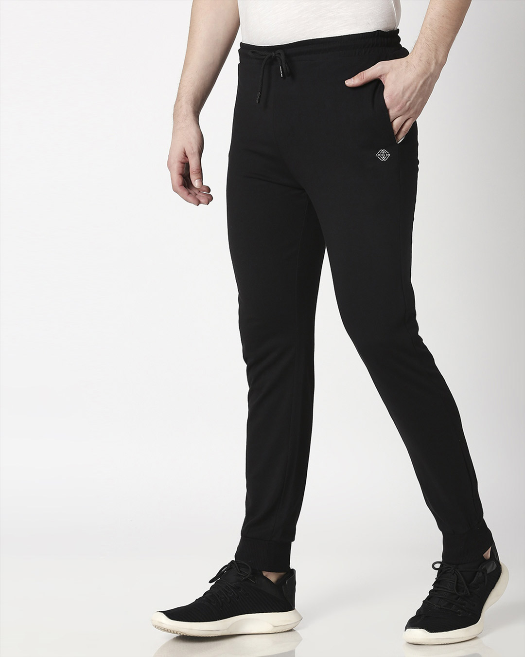 Shop Men's Black Joggers-Back