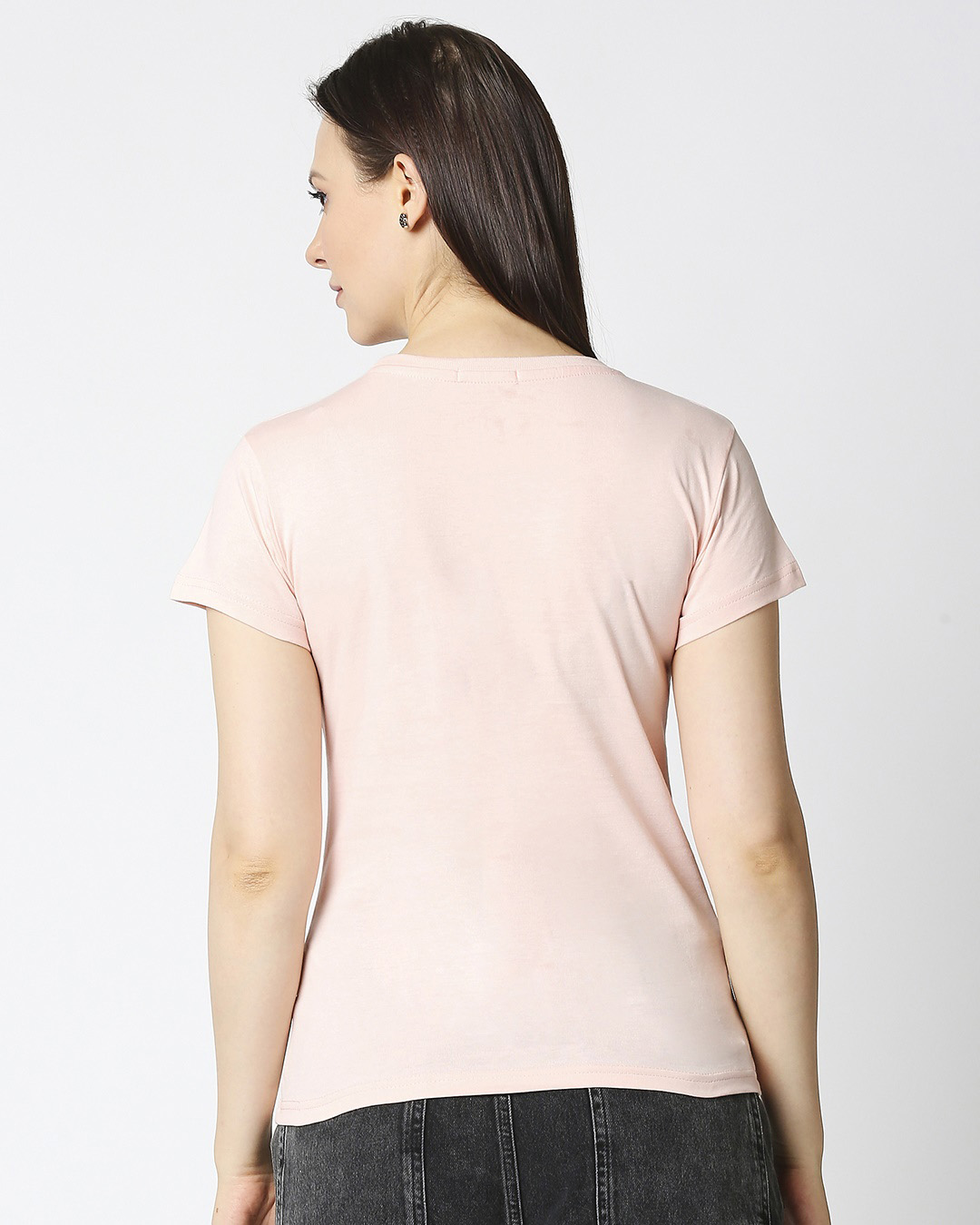 Shop Stay Away Panda Printed Half Sleeve Pink T-shirt-Back