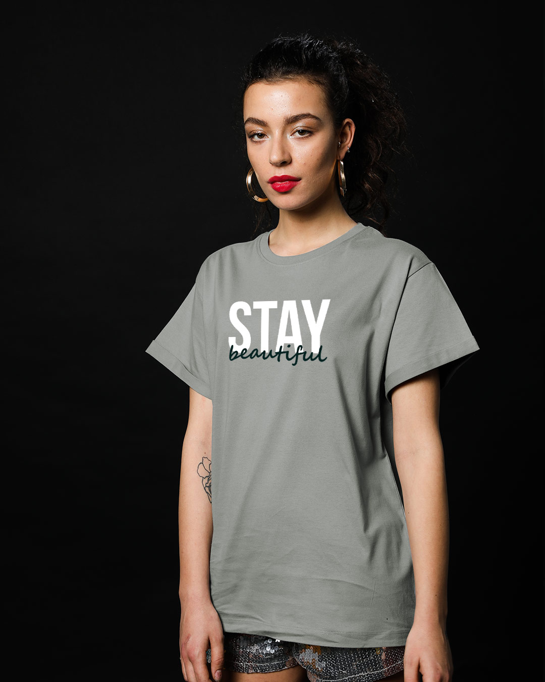 Shop Stay Beautiful Boyfriend T-Shirt-Back