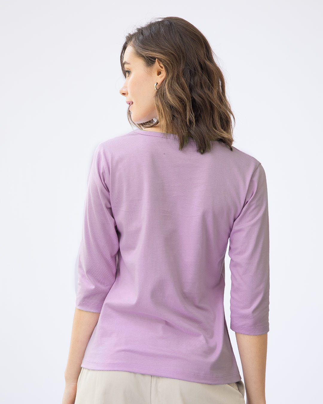 Shop Stay Beautiful Round Neck 3/4th Sleeve T-Shirt-Back