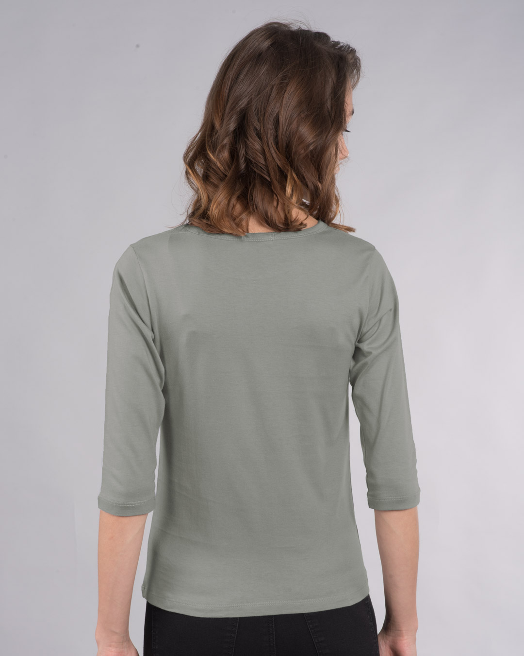 Shop Stay Cozy Round Neck 3/4th Sleeve T-Shirt-Back