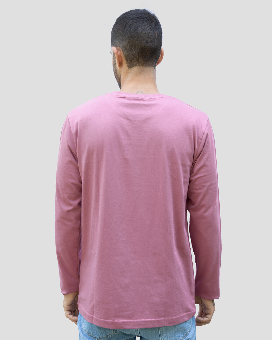 Shop Stay Home And Chill Full Sleeve T-Shirt Frosty Pink-Back