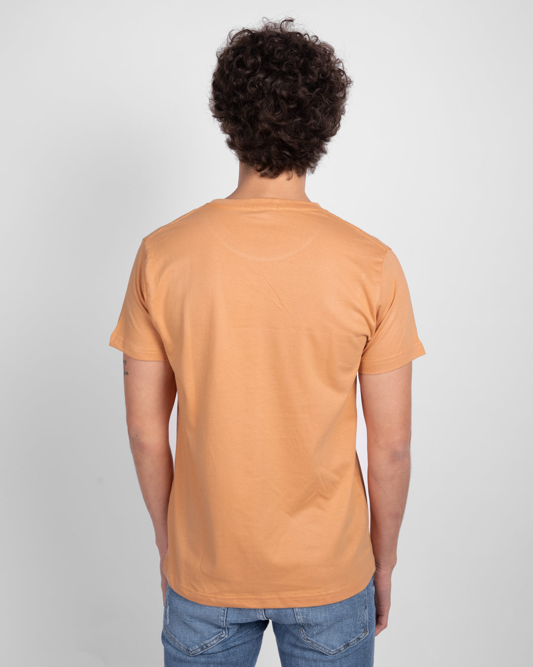 Shop Stay Home And Chill Half Sleeve T-Shirt Apricot Orange-Back