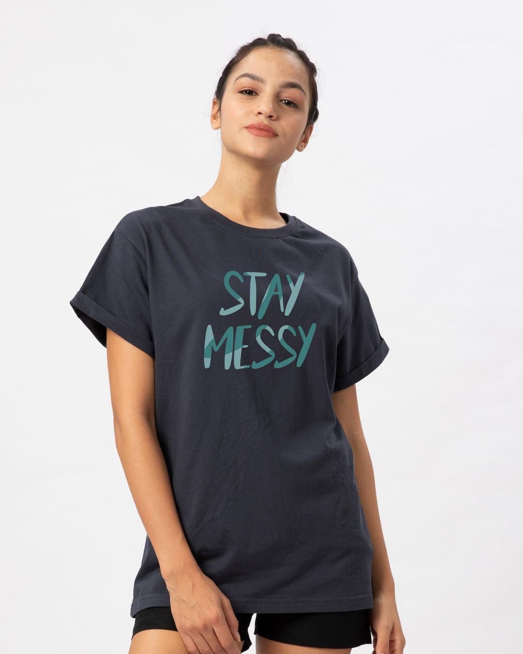 Shop Stay Messy Boyfriend T-Shirt-Back