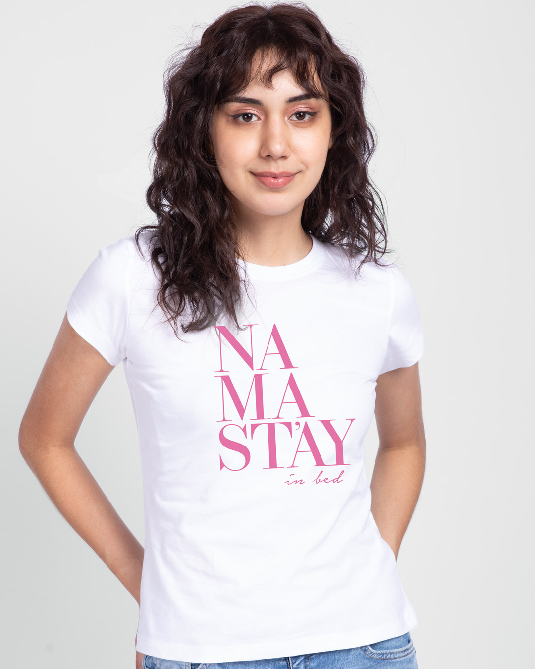 Shop Stay Nama Half Sleeve T-Shirt White-Back