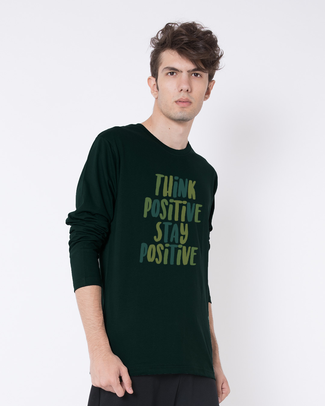 Shop Stay Positive Full Sleeve T-Shirt-Back