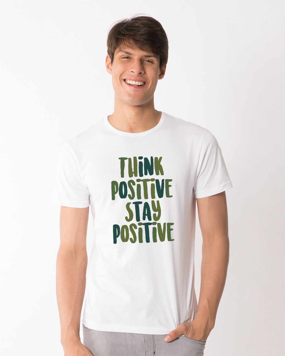 Shop Stay Positive Half Sleeve T-Shirt-Back