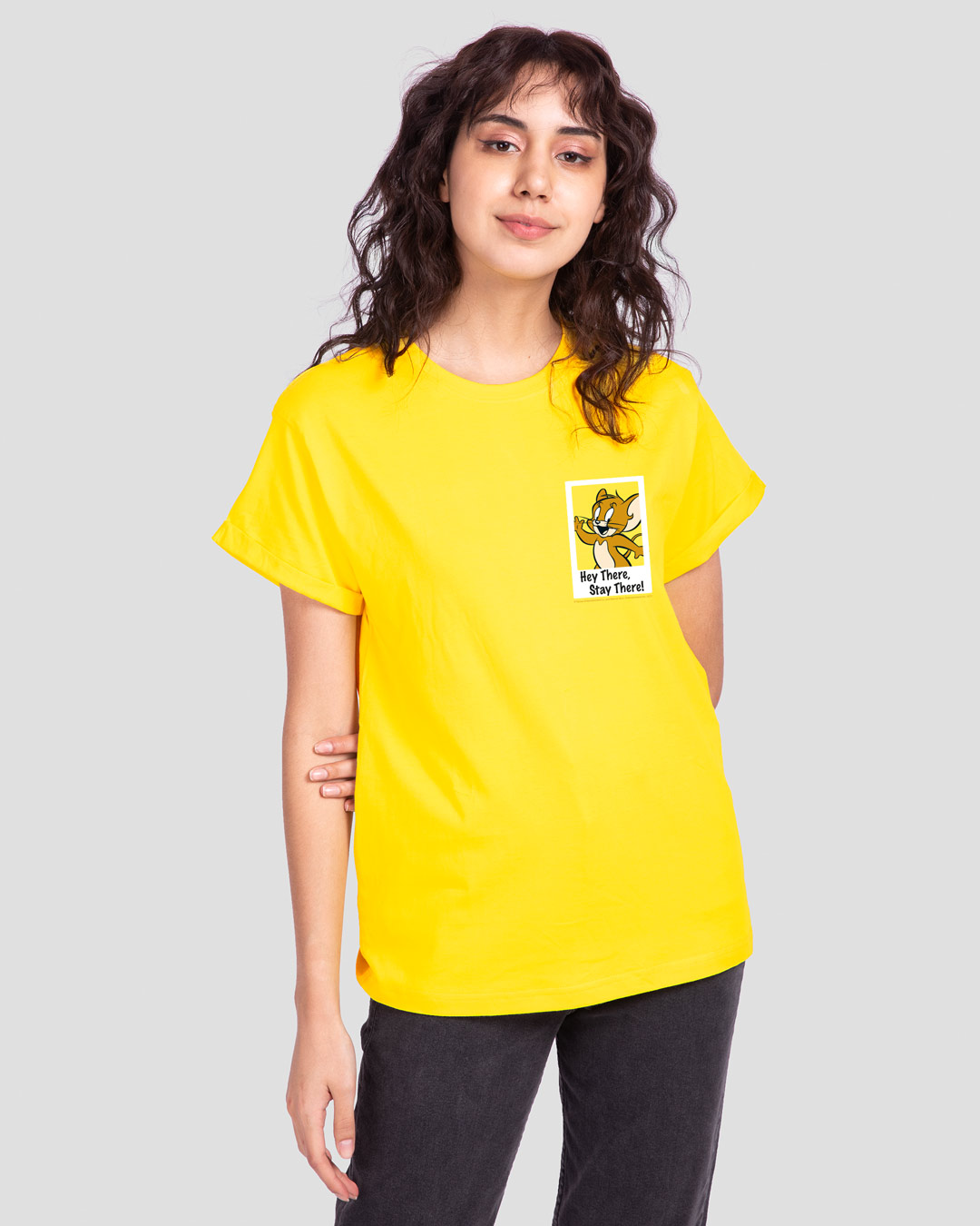 Shop Stay There Jerry Boyfriend T-Shirt Pineapple Yellow (TJL)-Back