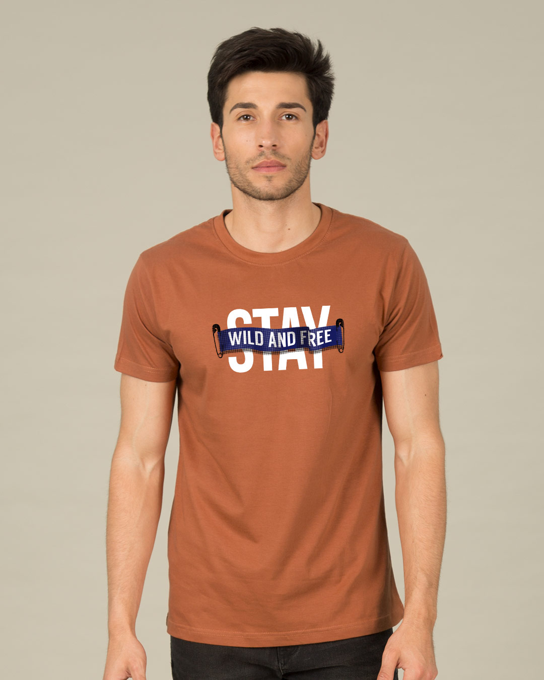 Shop Stay Wild And Free Half Sleeve T-Shirt-Back
