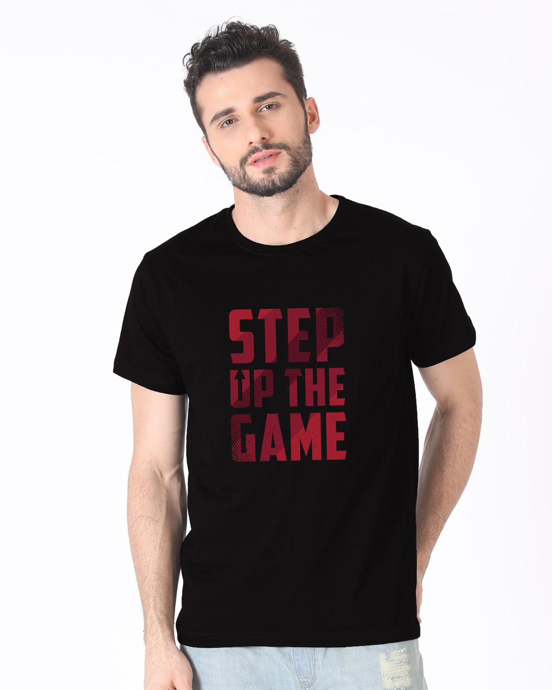 Shop Step Up The Game Half Sleeve T-Shirt-Back