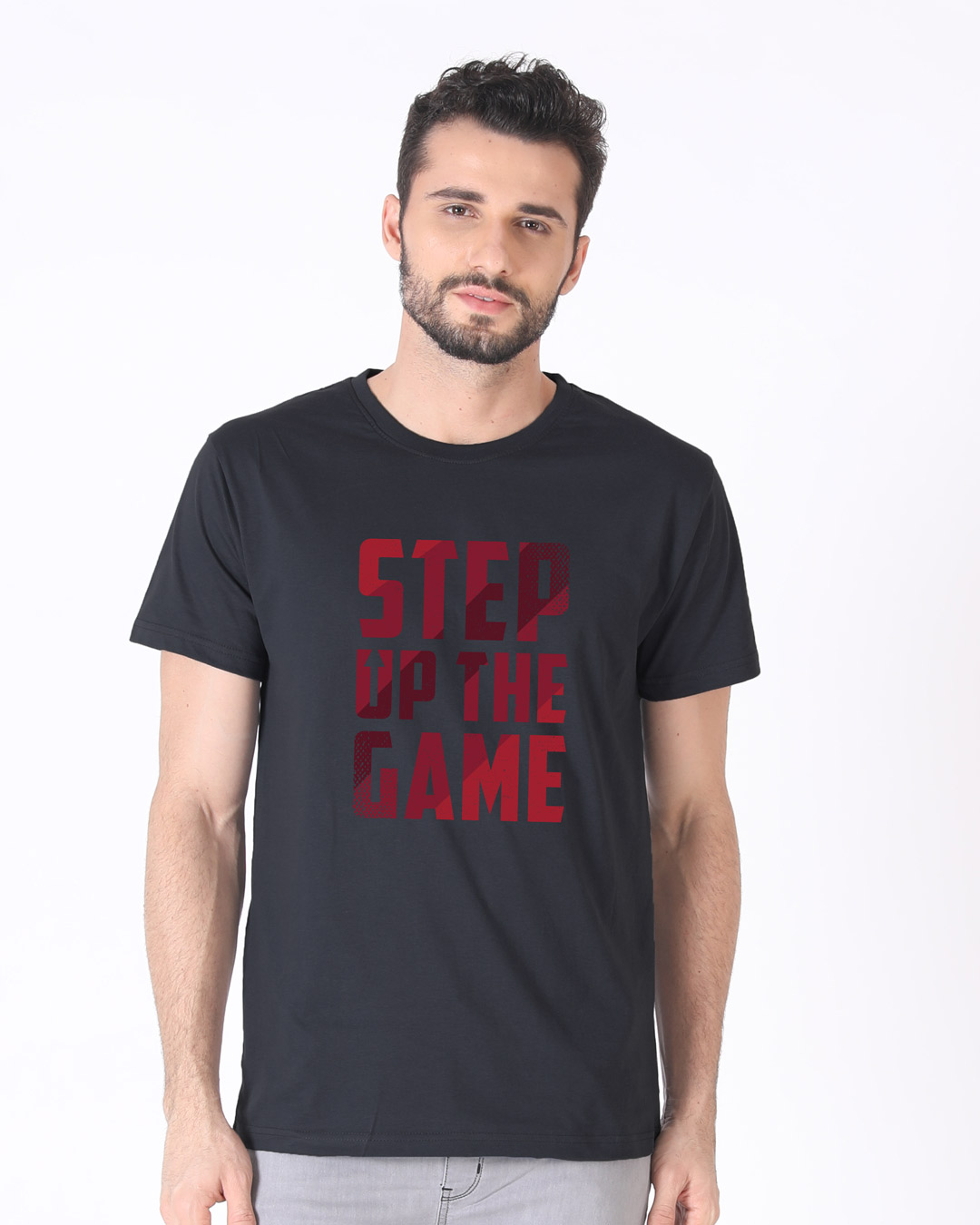 Shop Step Up The Game Half Sleeve T-Shirt-Back