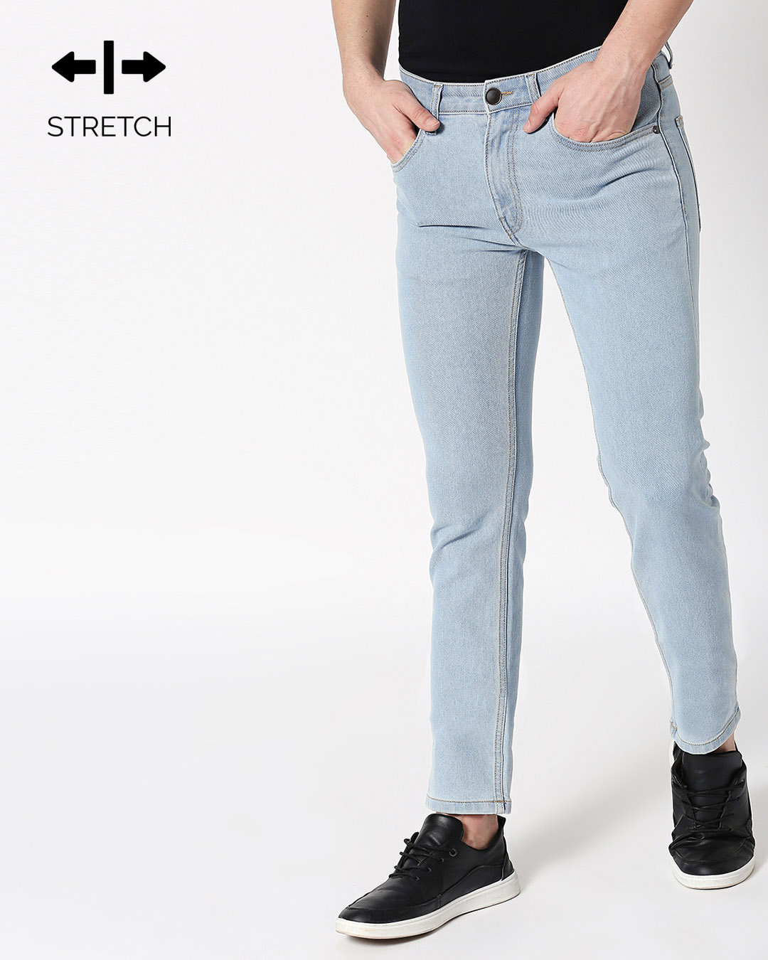 

Stone Blue Mid Rise Stretchable Men's Jeans Men's Plain Denims Bewakoof.com, Bluedenim