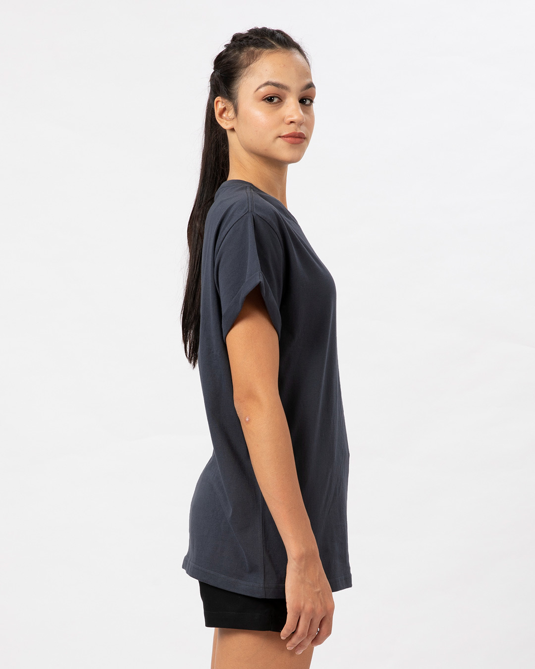 Shop Stone Grey Boyfriend T-Shirt-Back