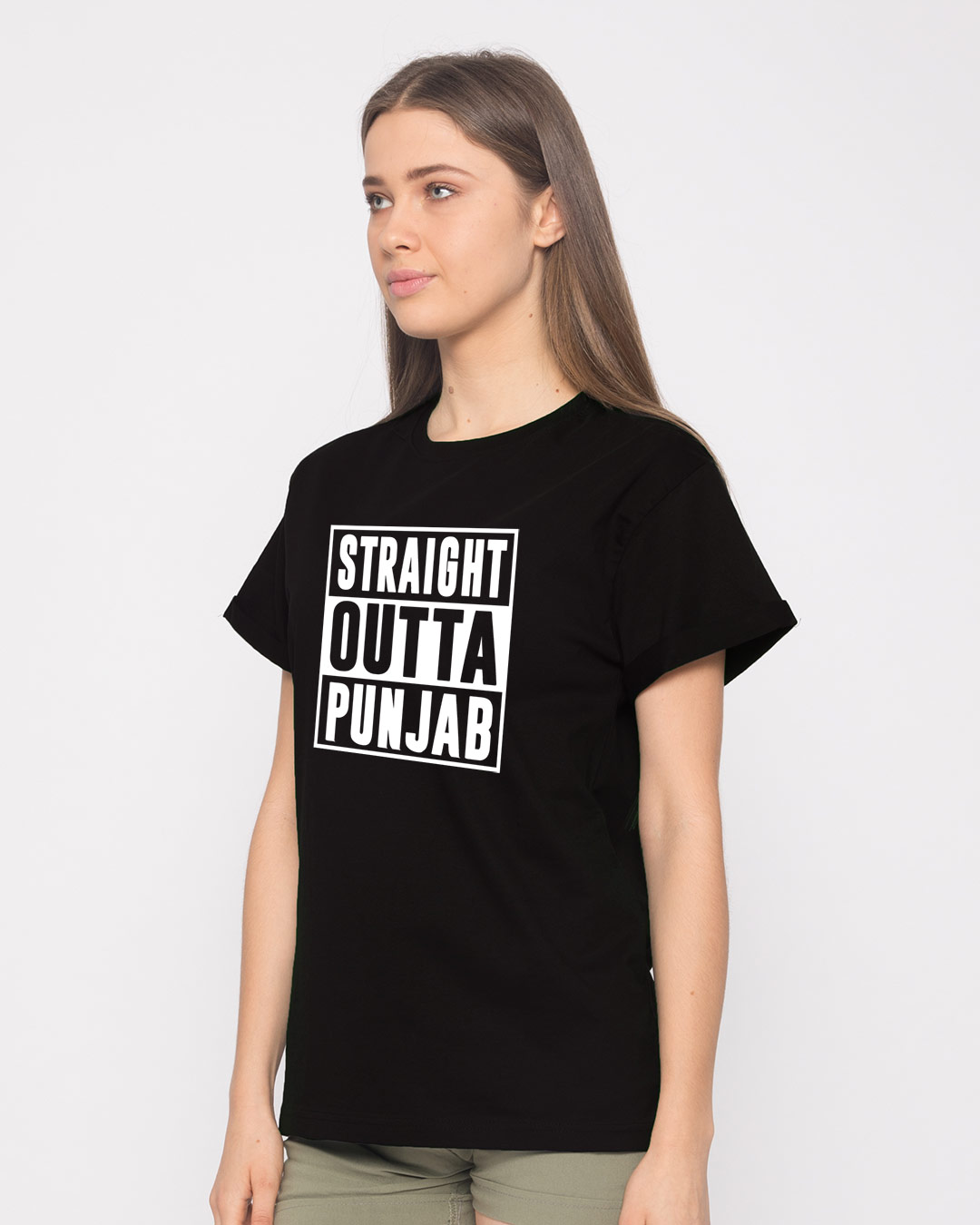 Shop Straight Outta Punjab Boyfriend T-Shirt-Back