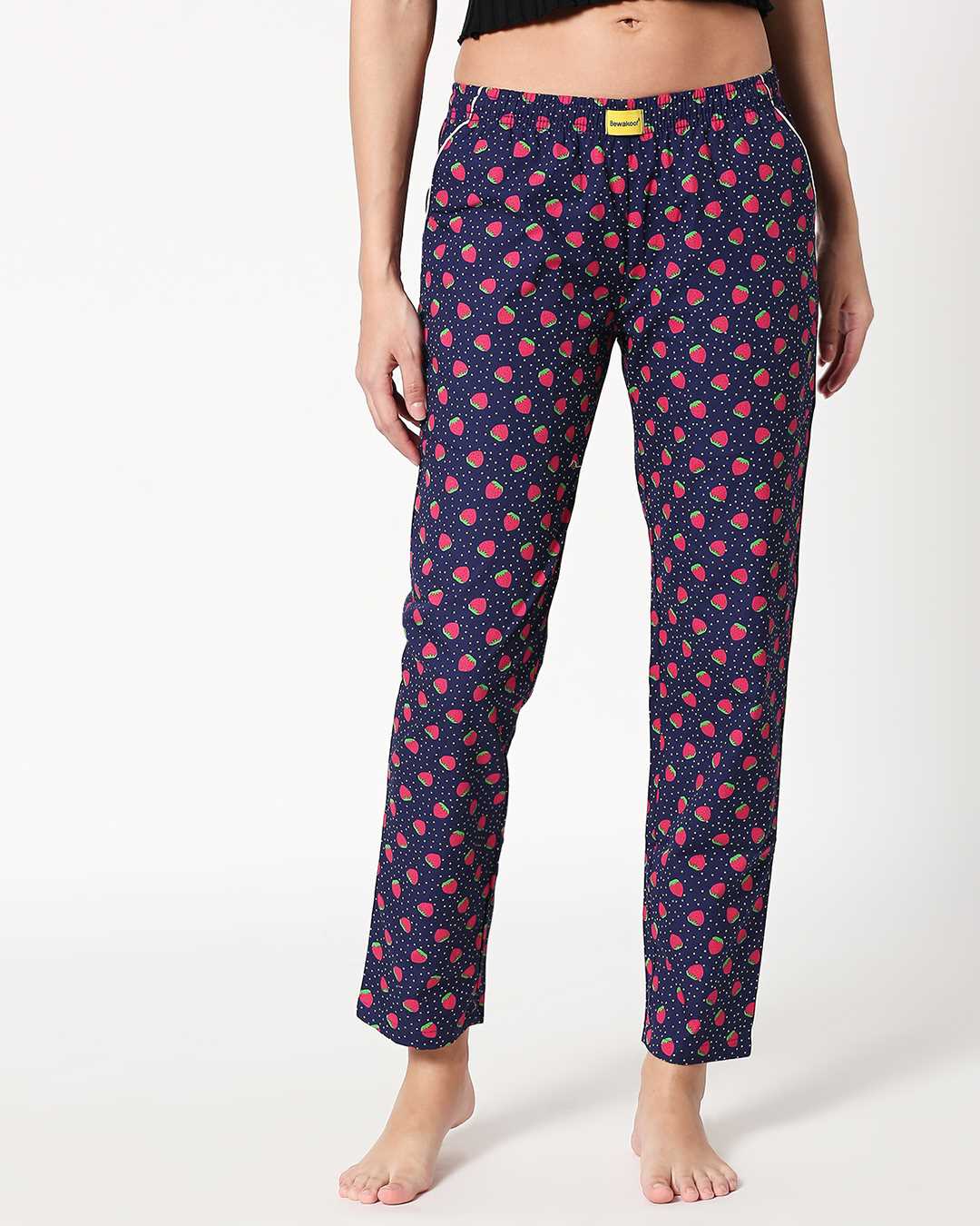 Shop Strawberry Pattern Pyjamas-Back