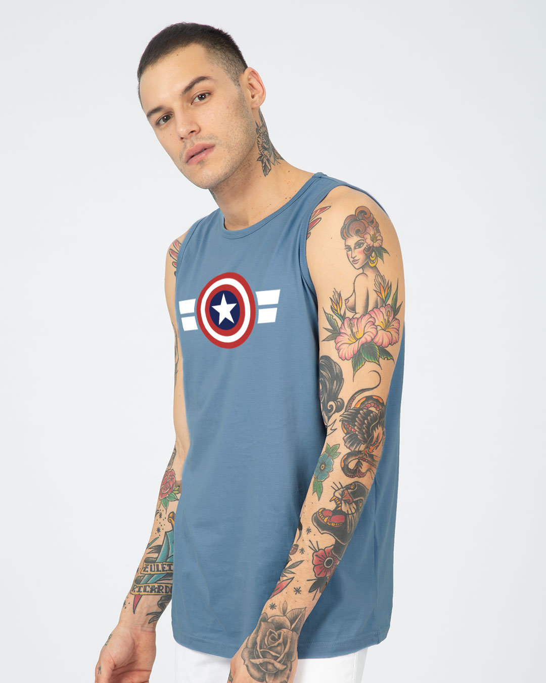 Shop Striped Captain America Vest (AVL)-Back
