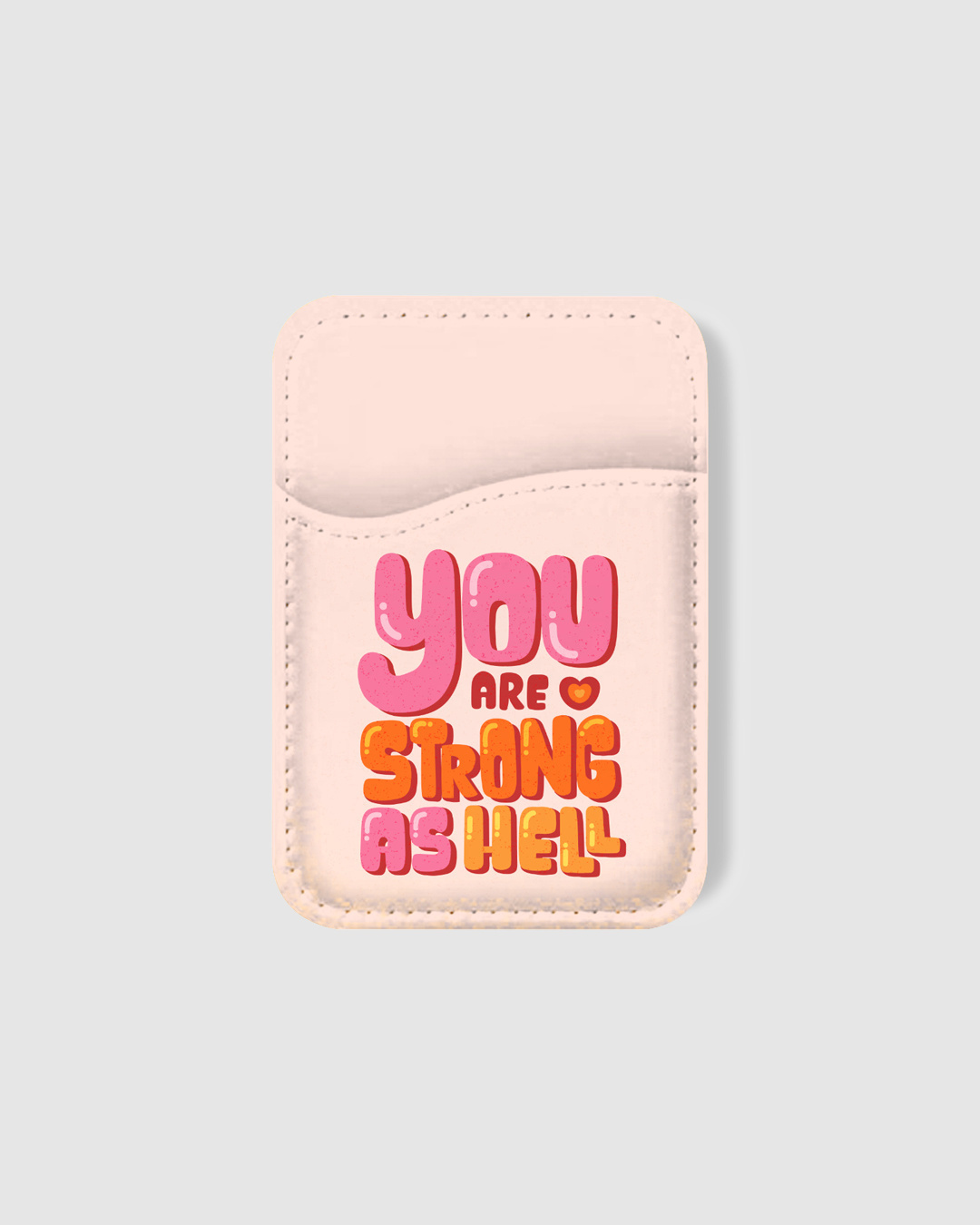 Shop Strong As Hell Typography Mobile Card Holders-Back