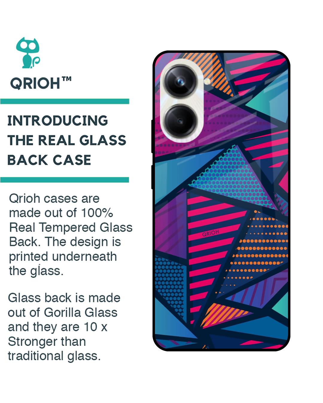Shop Structural Abstract Premium Glass Case for Realme 10 Pro 5G (Shock Proof,Scratch Resistant)-Back