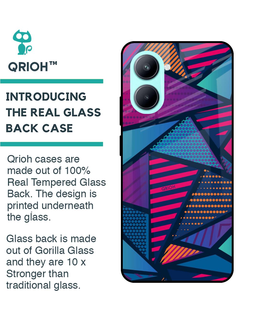 Shop Structural Abstract Premium Glass Case for Realme C33 (Shock Proof,Scratch Resistant)-Back