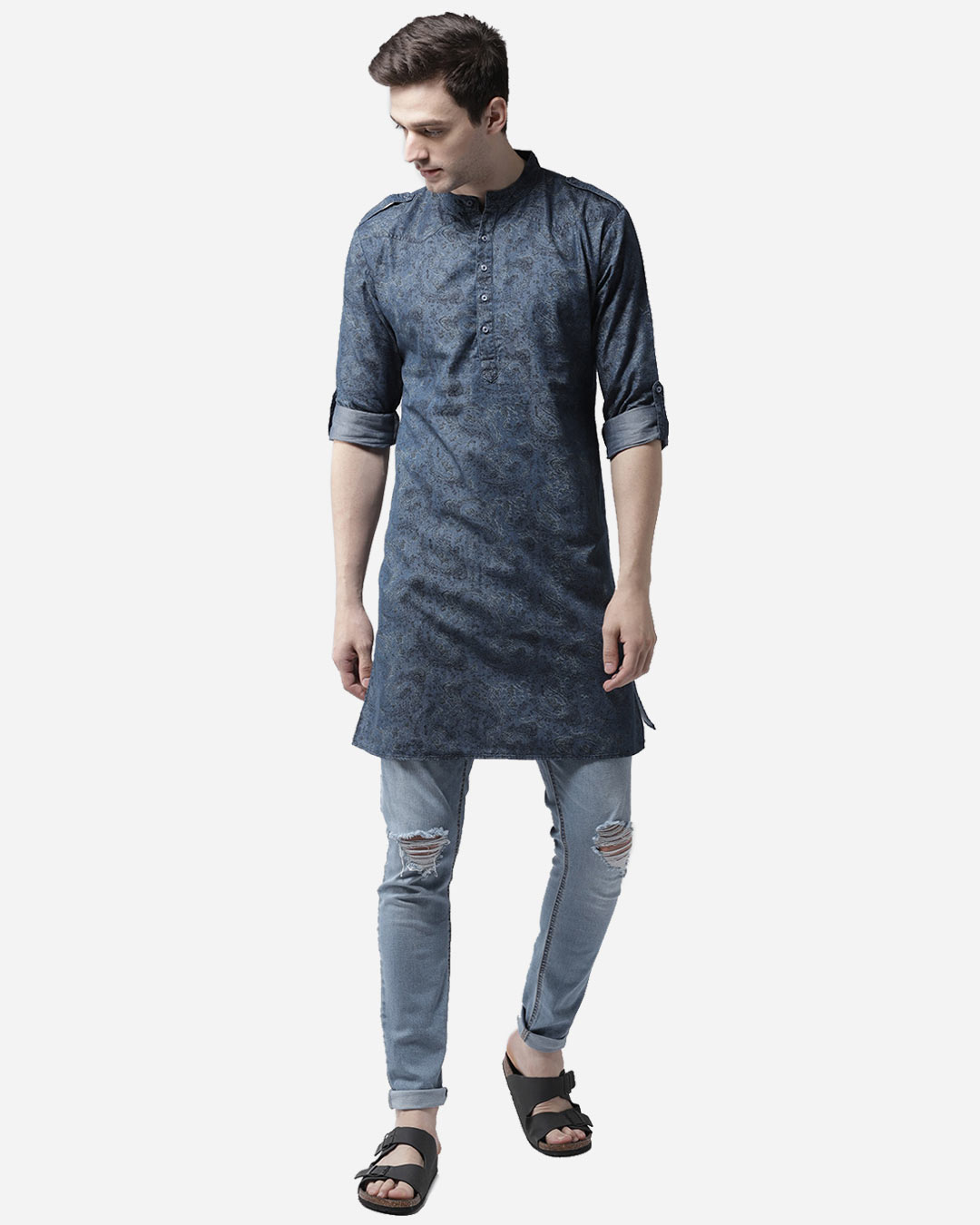 Buy Style Quotient Men Blue Printed 