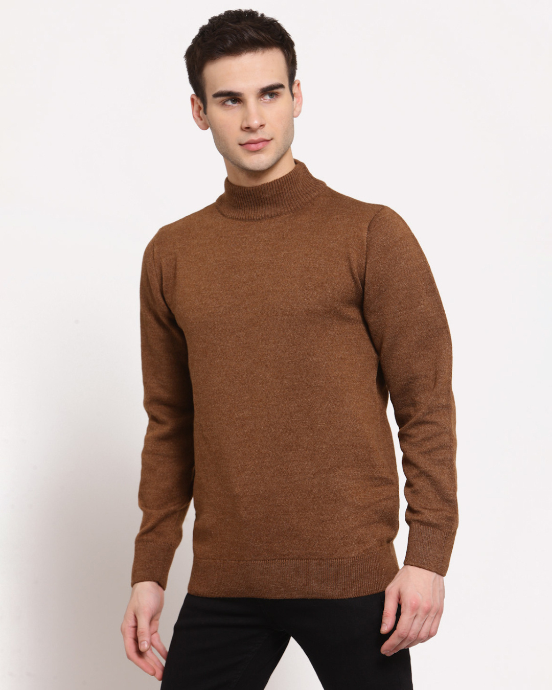 Shop Men's Brown  Regular Fit Sweater-Back