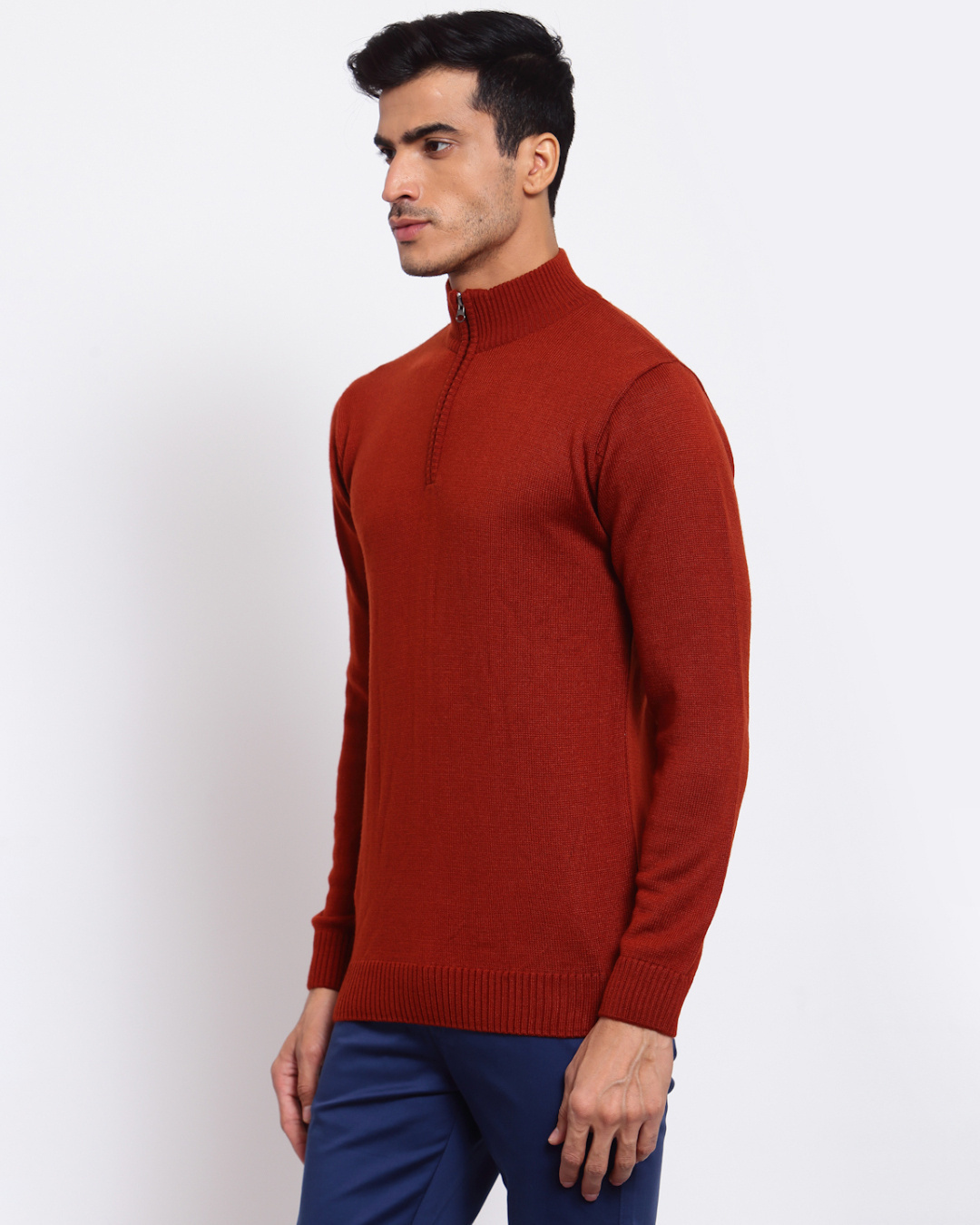 Shop Men's Brown  Regular Fit Sweater-Back