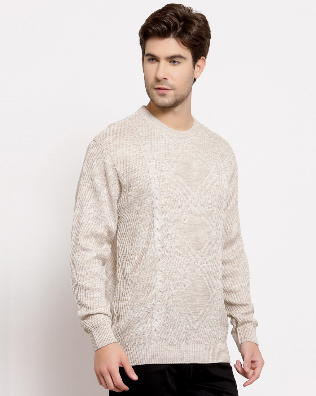 Shop Men's White Regular Fit Sweater-Back