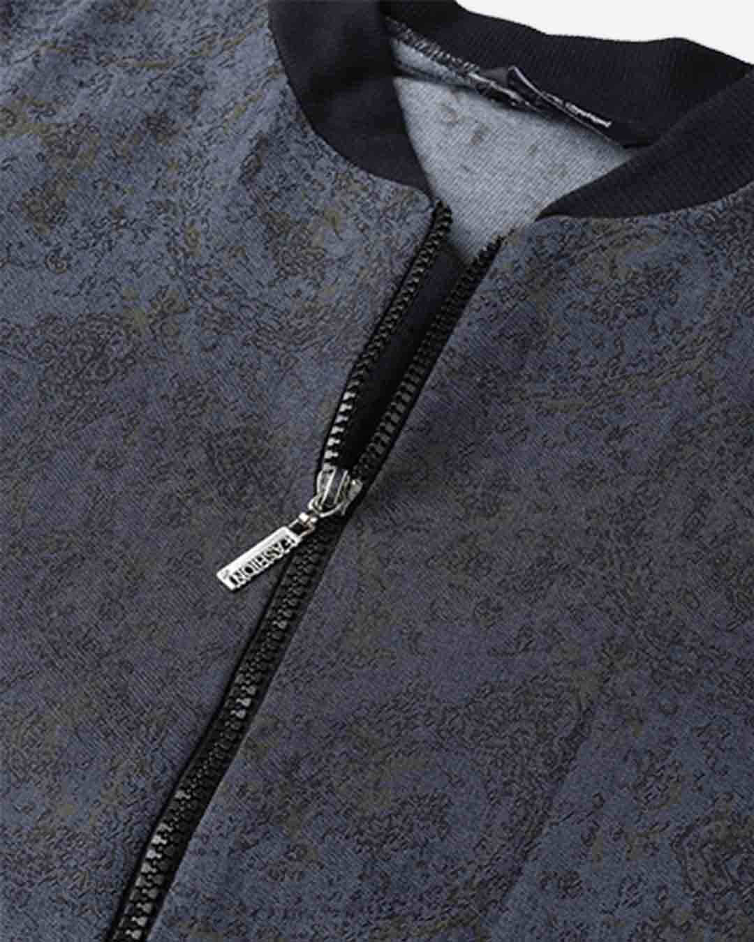 Shop Women's Blue & Black Printed Lightweight Bomber Jacket-Back