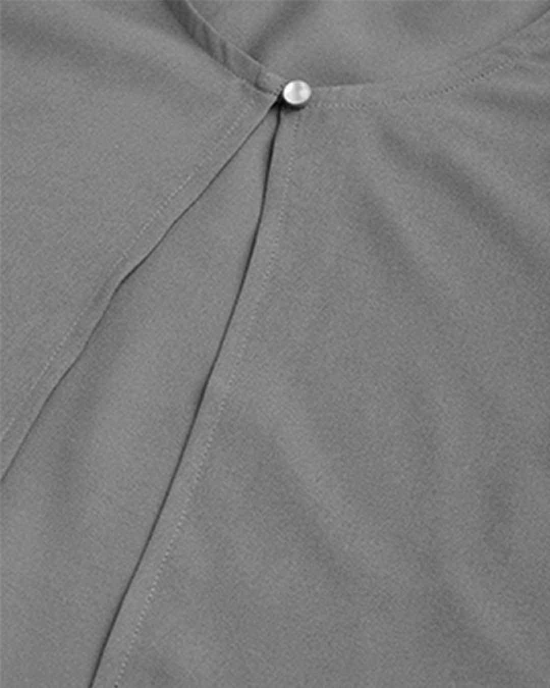 Shop Women's Grey Solid Crop Button Shrug-Back