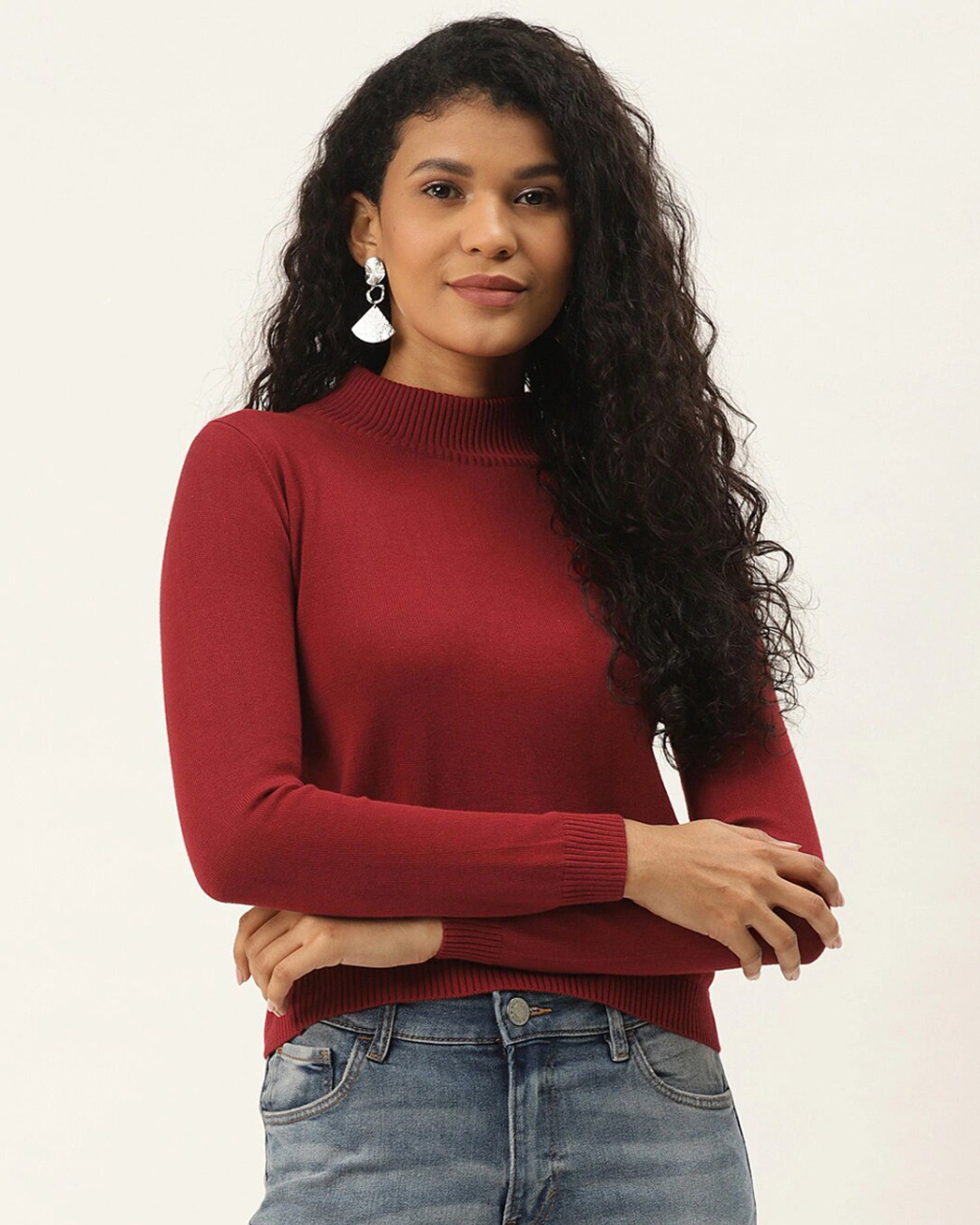 Buy Style Quotient Women S Maroon Solid Pullover Sweater Online At Bewakoof