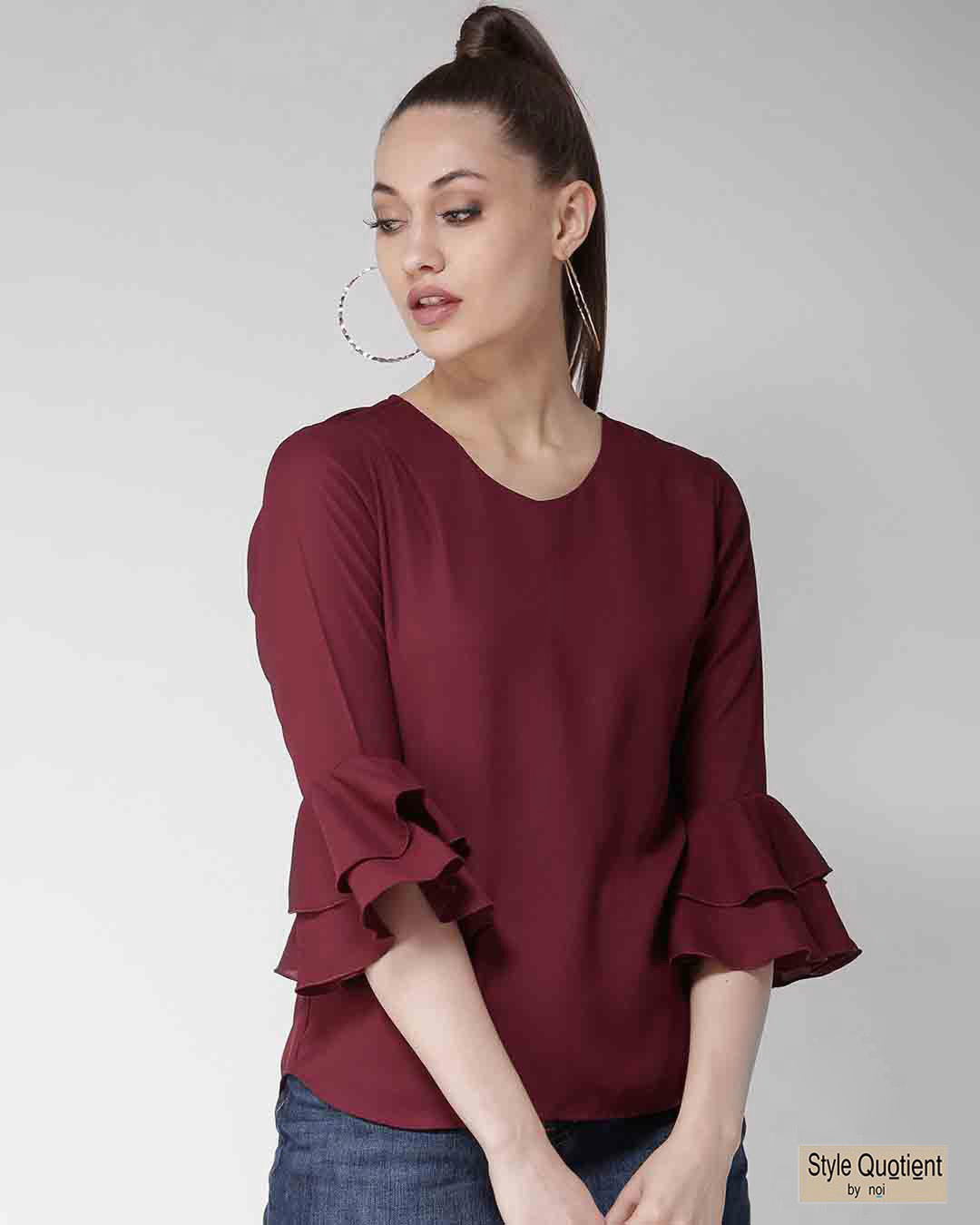 Buy Style Quotient Women Maroon Solid Top For Women Maroon Online At Bewakoof 2024