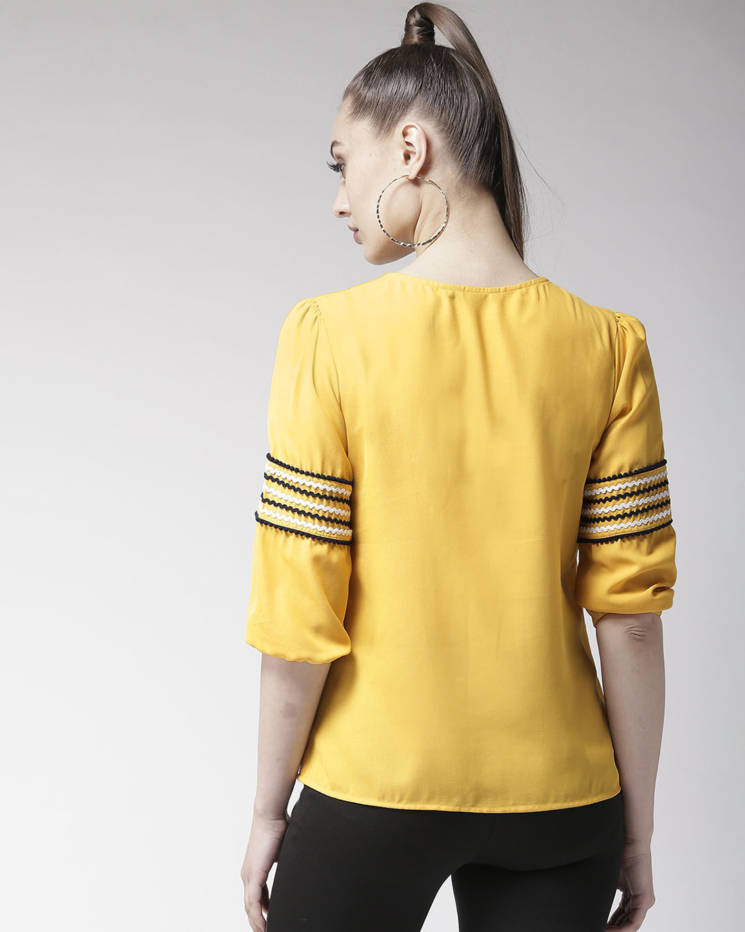 Shop Women's Mustard Yellow Solid Top-Back