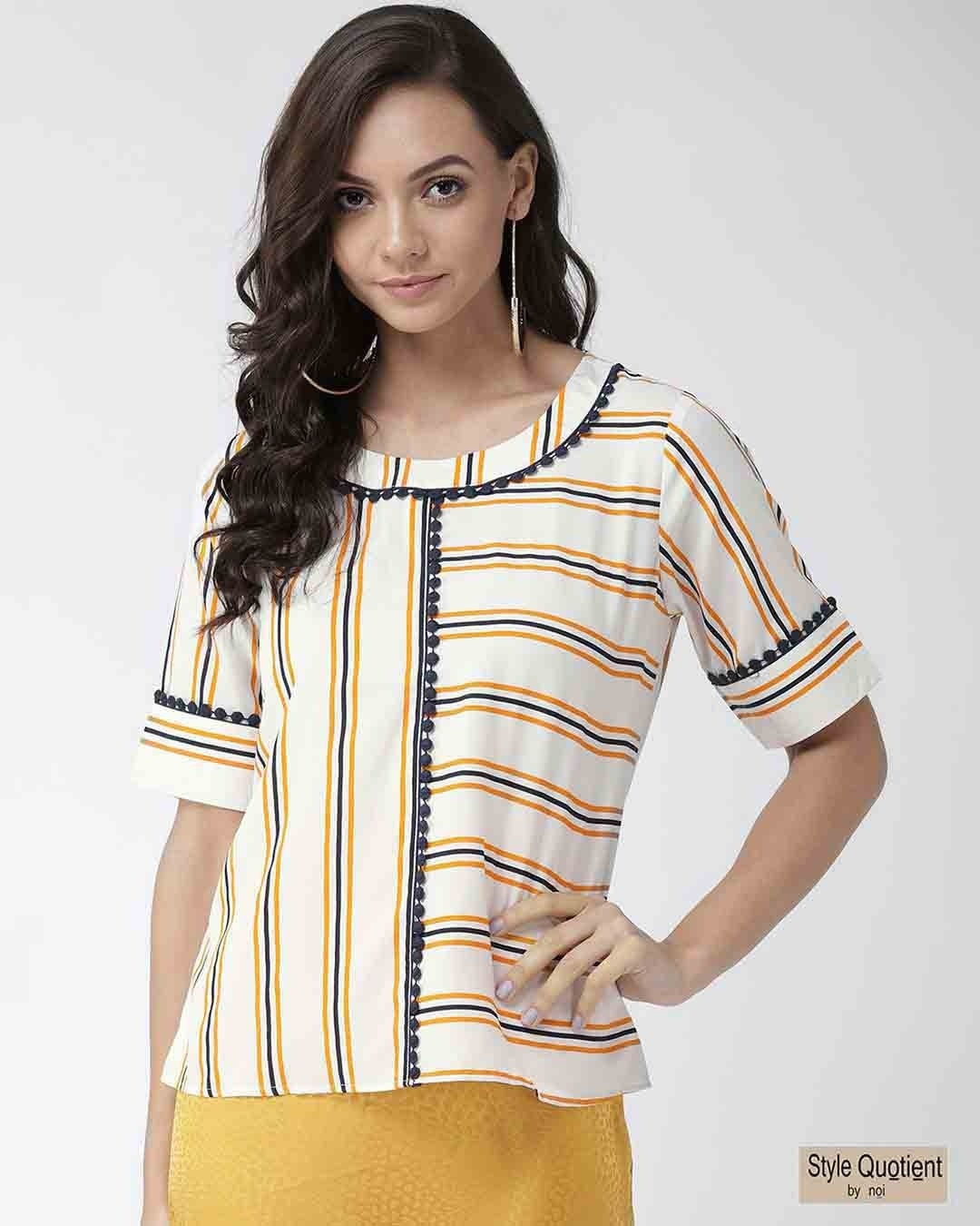 navy striped top womens