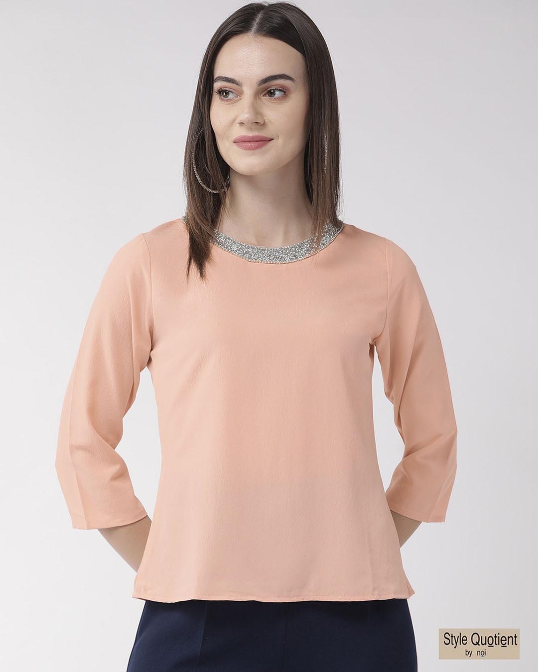 peach colored tops for womens