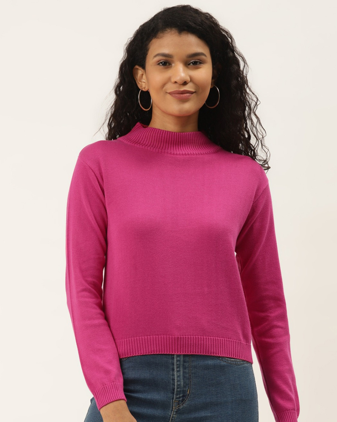 Buy Style Quotient Women's Pink Solid Pullover Sweater for Women Pink ...