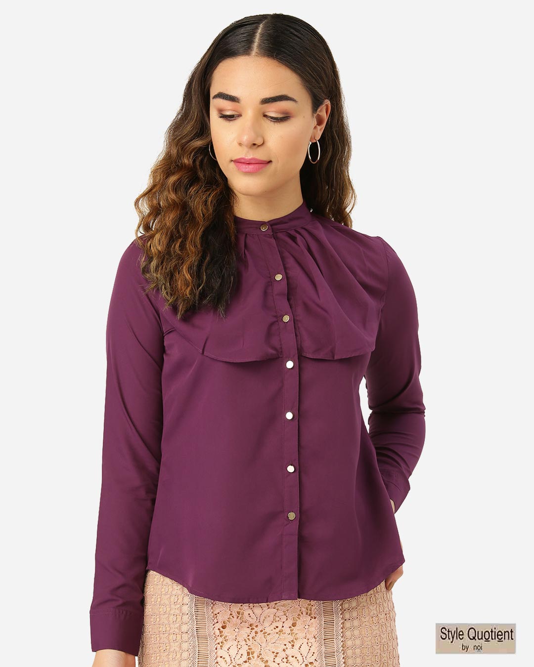 Buy Style Quotient Women Purple Contemporary Fit Solid Casual Shirt Online at Bewakoof