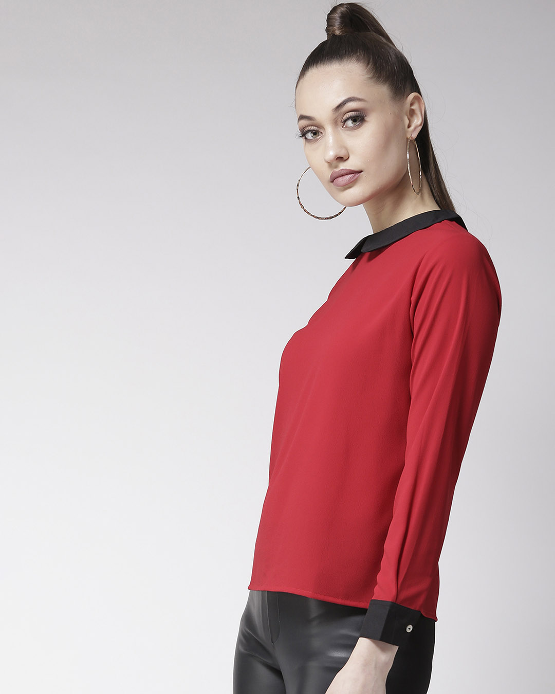 Shop Women's Red Solid Top-Back