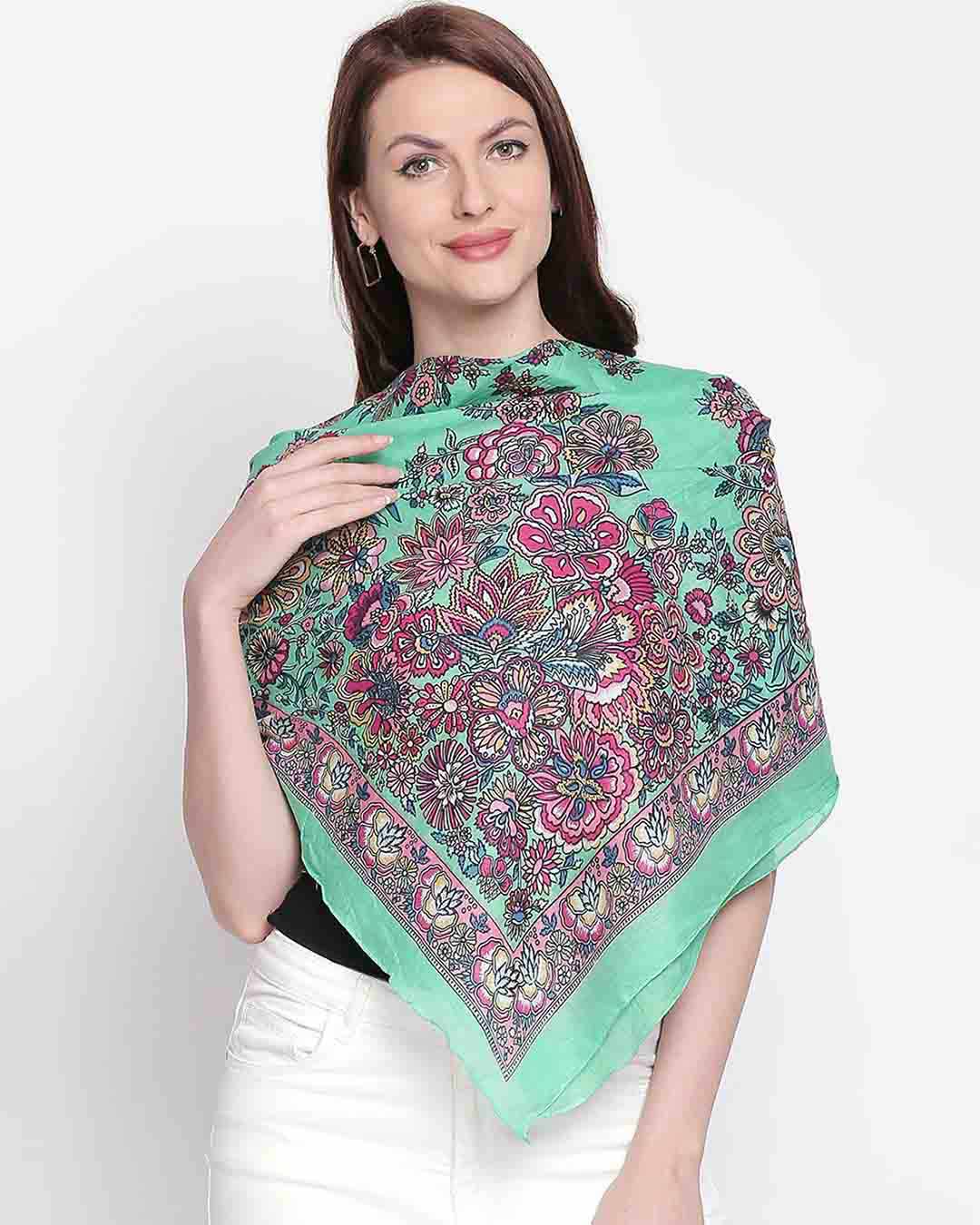 Buy Women's Cotton Green Scarf Online in India at Bewakoof