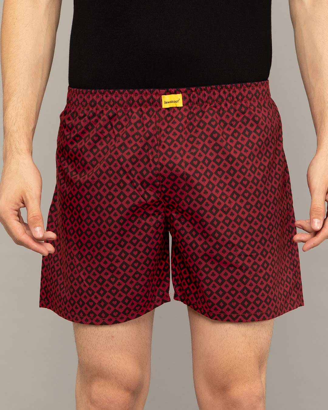 Shop Men's Red All Over Suits Harlequin Printed Boxers-Back