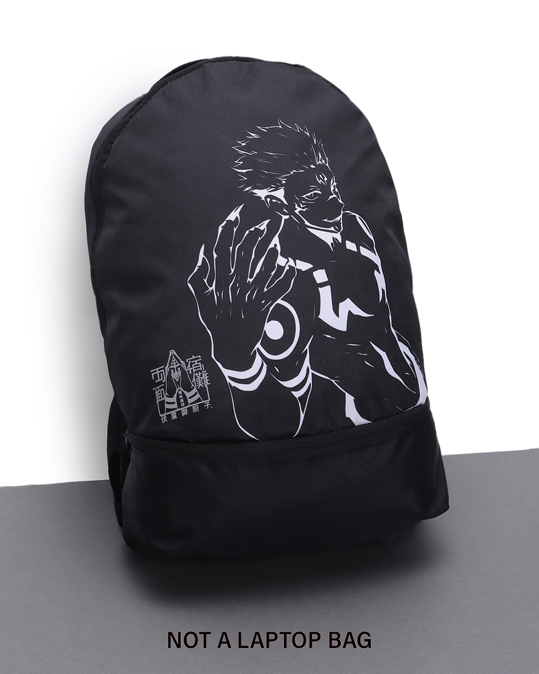 Shop Unisex Black Sukuna Printed Small Backpack-Back