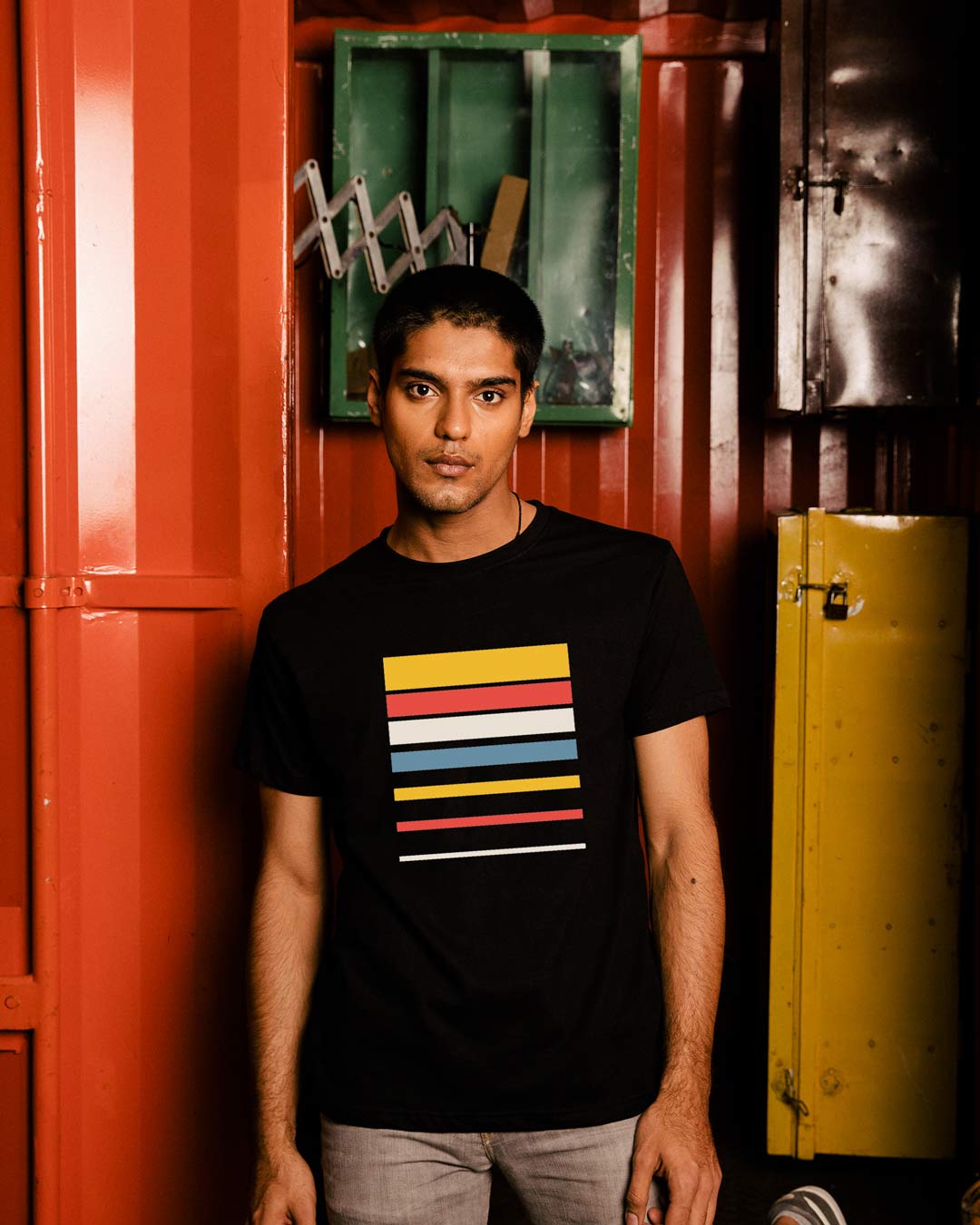 

Sunset Block Half Sleeve T-Shirt Men' Printed T-Shirts Bewakoof.com, Black