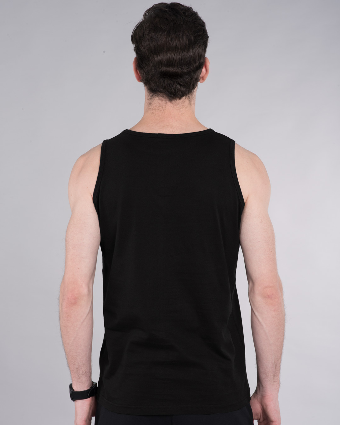 Shop Men's Black Sunset Block Printed Vest-Back